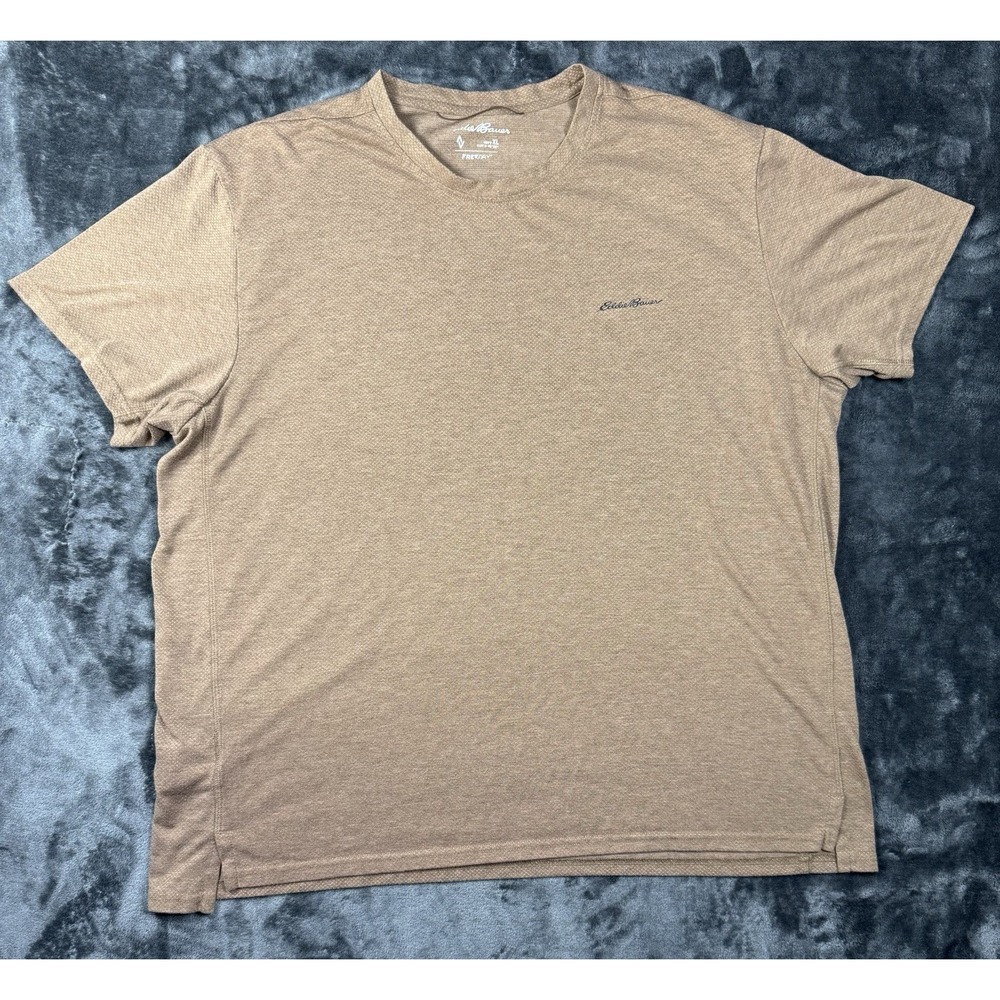 Eddie Bauer FreeDry Men's XL Performance T Shirt Brown Tan Moisture Wicking